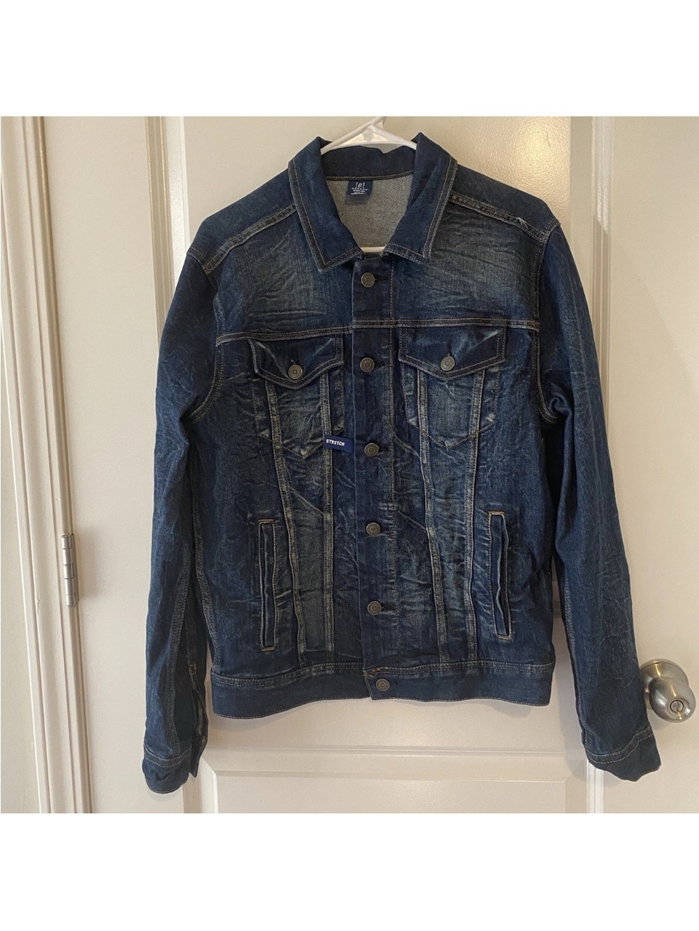 George Men’s Small Dark Wash Denim Trucker Western Jean Jacket NWOT